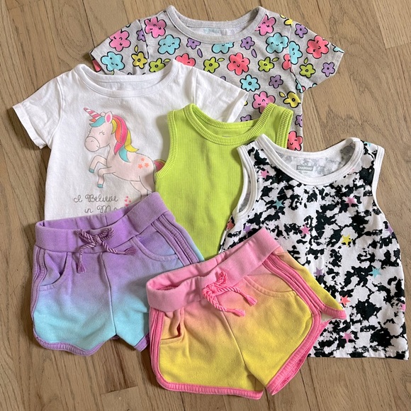 Garanimals Other - Garanimals 18 month Summer toddler girl bundle tank tops shorts tshirts